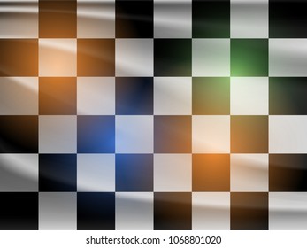Vector black and white racing flag