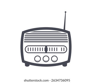 Icono de radio en blanco y negro de Vector