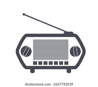 vector black and white radio icon
