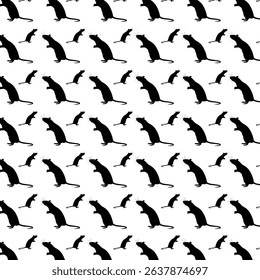 Vector black and white rat pattern