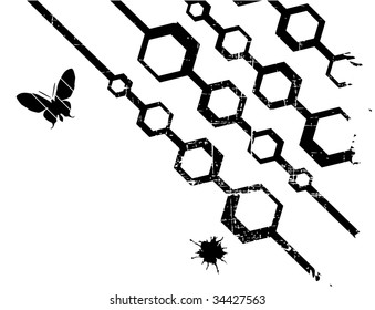 the vector black and white retro grunge background
