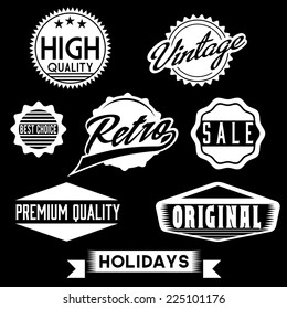 Vector Black and White Retro Stamps and Badges