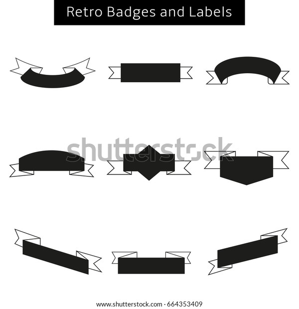 Vector Black White Ribbon Symbols Stock Vector (Royalty Free) 664353409