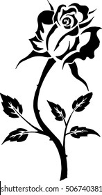 vector black and white rose