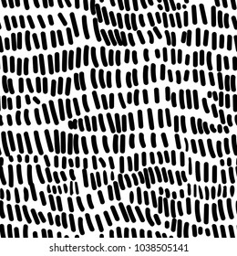 Vector Black and white scandinavian seamless vector pattern background illustration with simply geometry elements.