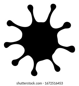 Vector black and white sea urchin doodle sketch illustration. Underwater world. Hand-drawn sea and ocean animals. Fish silhouette on a white background.