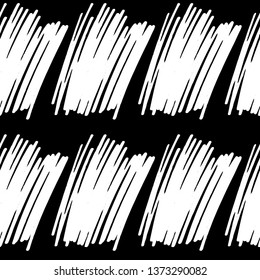 Vector black and white seamless freehand drawing abstract pattern