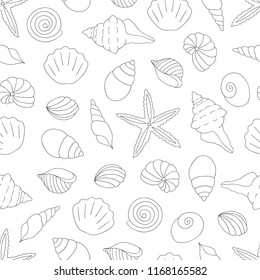 Vector Black White Seamless Pattern Sea Stock Vector (Royalty Free ...