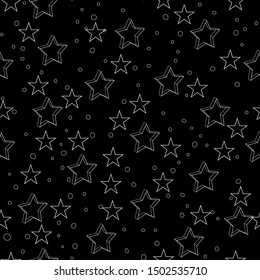Vector of black and white seamless pattern with stars