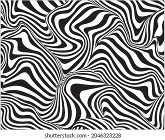 Vector black and white seamless pattern, wallpaper. stylish texture with wavy stripes lines.Geometric abstract illustration background.