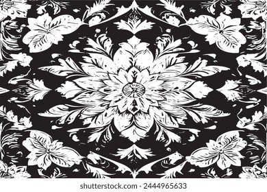 vector of black and white seamless pattern of luxury carpet monochrome texture for background texture and print