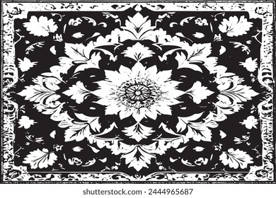 vector of black and white seamless pattern of luxury carpet monochrome texture for background texture and print