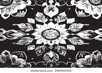 vector of black and white seamless pattern of luxury carpet monochrome texture for background texture and print