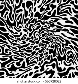 Vector black and white seamless pattern background texture. Ripples, sea surface. Turbulent.