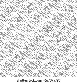 vector black and white seamless pattern. Hand drawn clip art isolated on transparent background. Monochrome backdrop. 009
