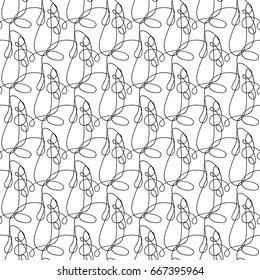 Vector Black White Seamless Pattern Hand Stock Vector (Royalty Free ...