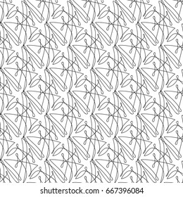 vector black and white seamless pattern. Hand drawn clip art isolated on transparent background. Monochrome backdrop. 007