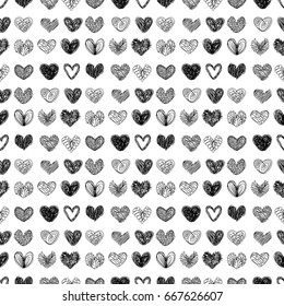 vector black and white seamless pattern. Hand drawn clip art isolated on transparent background. Monochrome backdrop.
