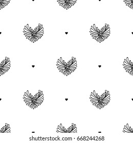 vector black and white seamless pattern on transparent background. 068