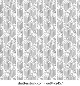 vector black and white seamless pattern on transparent background. 084
