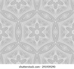 Vector Black White Seamless Wallpaper. Vintage Pattern. Retro Background