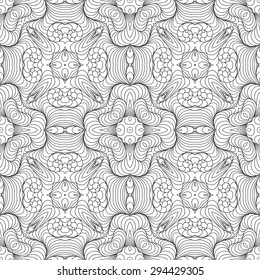 Vector Black White Seamless Wallpaper. 