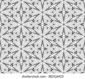 Vector Black White Seamless Wallpaper. Vintage Pattern. Retro Background