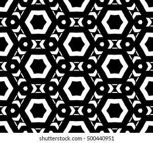 Vector Black White Seamless Wallpaper. Vintage Pattern. Retro Background