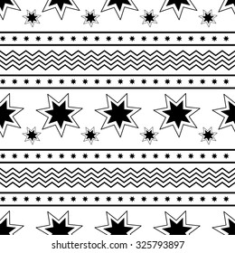 Vector black and white seamless winter Christmas and New Year background