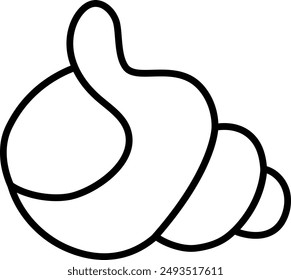 Vector black and white seashell isolated on white background. Line sea shell icon. Summer, underwater or ocean life clipart. Cute aquatic illustration or coloring page for kids. Vacation beach object
