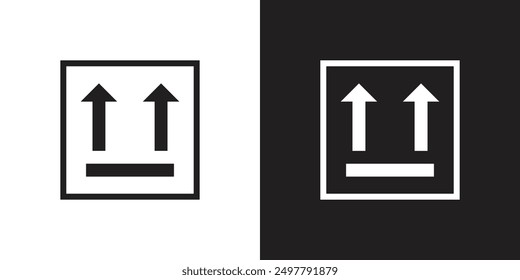 Vector Black And White Side Up Icons For Packaging