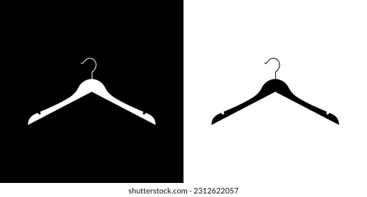 vector black and white silhouette of clothes hanger