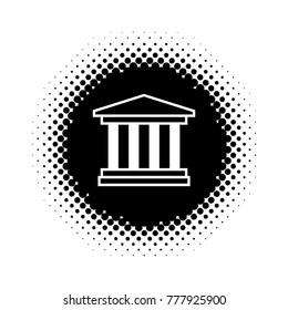 Vektorsymbol für Schwarz-Weiß-Silhouette im Universitätsgebäude