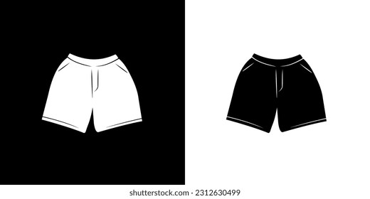 vector black and white silhouette of shorts