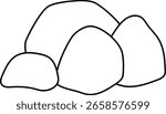 Vector black and white silver boulder. Dwarf or gnome treasures line clipart or coloring page. Magic or fairytale precious metal isolated on white background
