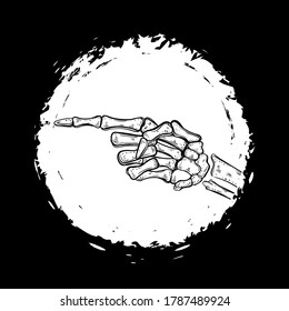 Vektorgrafik von Schwarz-Weiß-Skelett