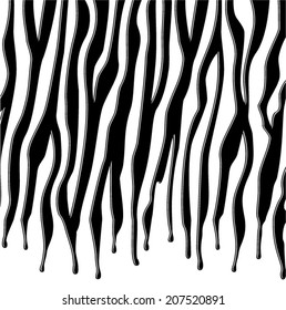 vector black and white skin texture of zebra print pattern 