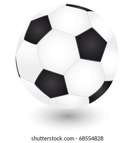 Vector black and white soccer ball.
