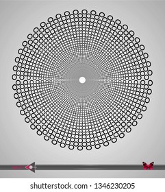 Vector Black and White Spiral Circles Swirl Abstract Round Optical Illusion. Abstract Geometric Background Design