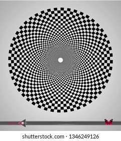 Vector Black and White Spiral square, rectangle Swirl Abstract Round Optical Illusion. Abstract Geometric Background Design.