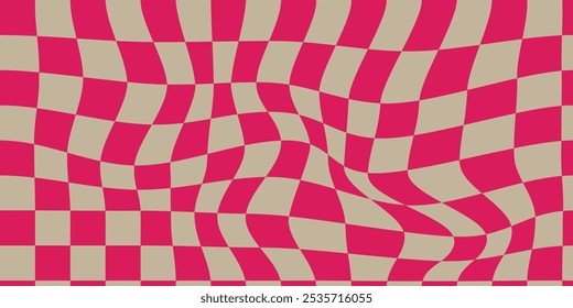 Vector of black and white squares interspersed with rectangles. Checkerboard pattern. Seamless vector checker board for prints.