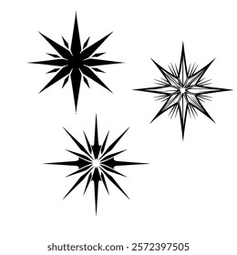 vector black and white star illustration
