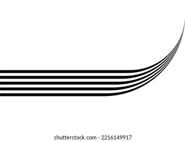 Vector black and white stripe on sports car, motorcycle, boat, toy, vehicle sticker. Print on sportswear. Striped pattern.
Abstract design element. Vector background.