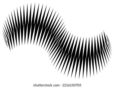 Vector black and white striped pattern,
Abstract wavy design element. Vector background.