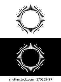 Vector Black And White Sun Ray Set