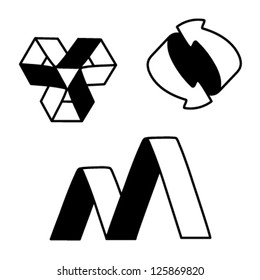 Vector black white symbols - sign, icon, pictogram
