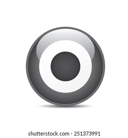 vector black and white target icon. vector glossy target symbol design element