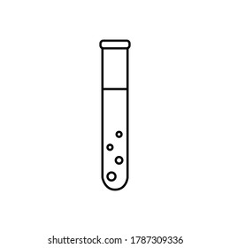 Vector black and white test tube icon. Suitable for use in medical, scientific and research areas.