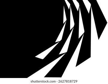 Vector black to white transition. Modern black and white striped pattern. Swirled design element. Vector background.