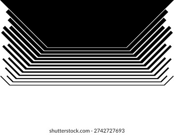 Vector black to white transition. Modern design element, Symmetrical Vector background with broken lines for covers, advertising, packaging, labels, posters, stickers. Striped halftone